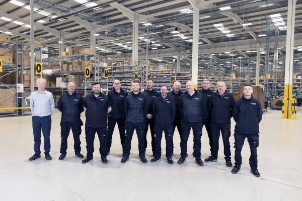 Members of the Gowan Auto warehouse team, photographed in the 110,000 sq ft warehouse.